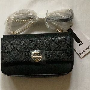 NINE WEST Kyelle Convertible Crossbody bag black NWT